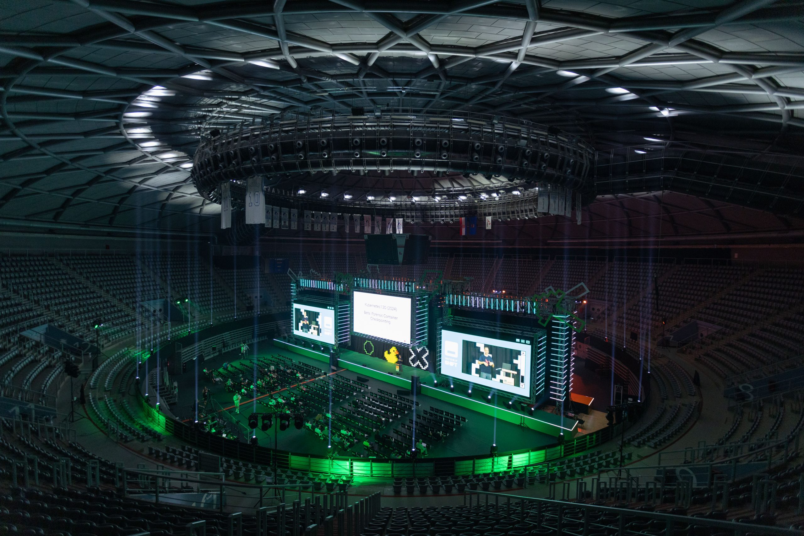 Shift conference main stage in Zadar — Krešimir Ćosić Hall lit for the Scale 2.0 finale